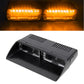 Dual LED windshield warning light bar glowing amber/yellow with LED bead array