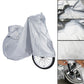 Light gray bicycle cover set showing full cover and fabric close-up details