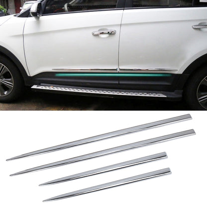 Car door anti-collision strip guard, silver frame with black backing on door sill