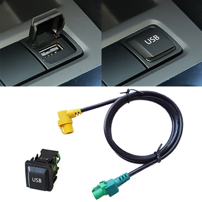 Car dash USB adapter switch with rectangular USB button