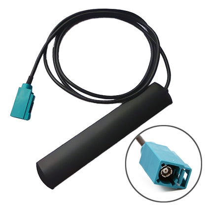 Bluetooth car FAKRA antenna with 1m cable, black base, teal FAKRA connector