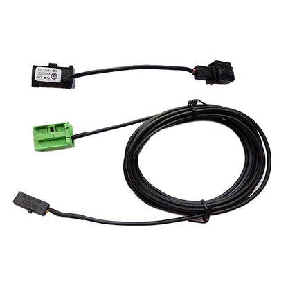 Car phone microphone wiring harness cable with green and black connectors, 4 m