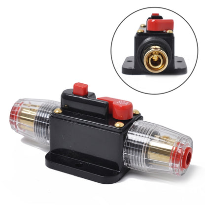 80A DC car circuit breaker fuse holder with red switch and brass screw terminal