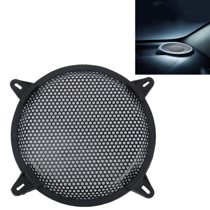 8 inch car subwoofer mesh grille cover, round black with mounting tabs