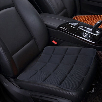 Car seat cushion pad cover with quilted dark mesh and breathable fabric panel