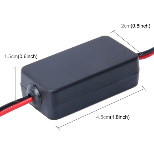 12V Car Auto Rear View Camera Voltage Signal Ballast Ripple Splash Screen Interferenc Power Filter, 12V