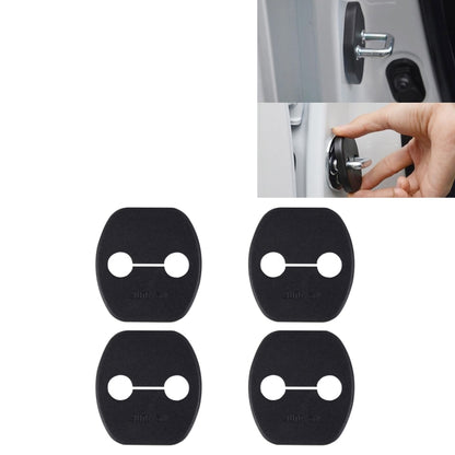 Car door lock protection cover, hands installing black cover on door handle area