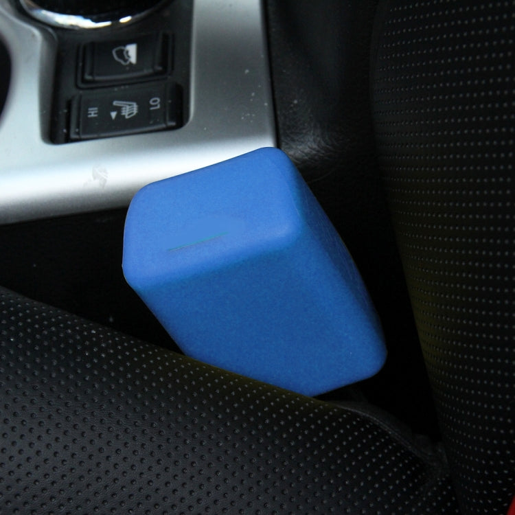 Blue rubber car seat belt buckle protective clip cover with locking shape