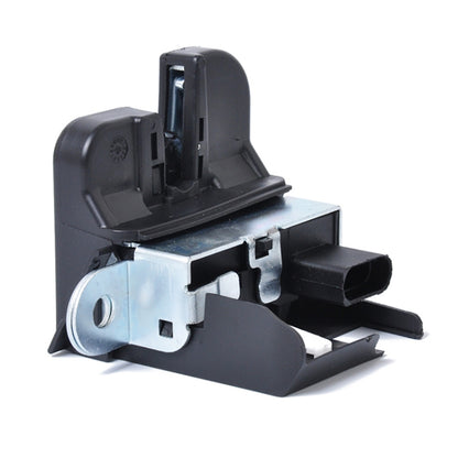 Black trunk lock actuator for car liftgate with metal bracket and wiring connector