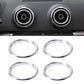 4 PCS Car Outlet Decorative Rings Aluminum Alloy Air Outlet Chrome Trim Ring Car Dashboard  Air Vents Cover Sticker Decoration for Audi A3, For Audi A3