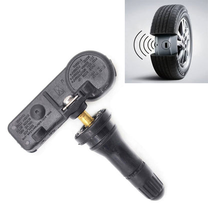 Black TPMS tire pressure monitor sensor with metal valve stem and black body