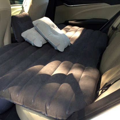 Inflatable car air mattress for back seat, dark gray/black quilted surface