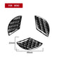 Three-piece black carbon fiber steering wheel sticker set with curved shapes
