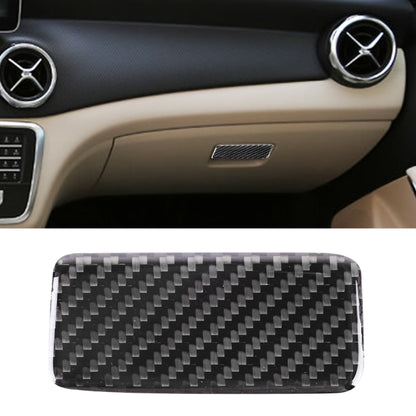 Carbon fiber style central control storage panel sticker, installed on car interior