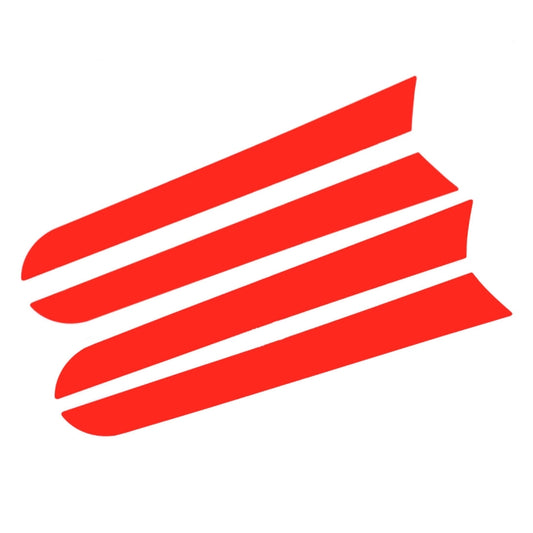 Set of 4 red backing pieces shaped for door trim stickers