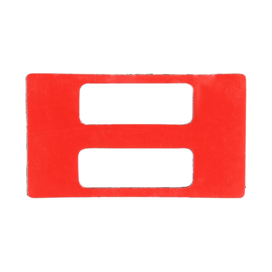 Red backing plate for air conditioning switch trim sticker with two rectangular cutouts