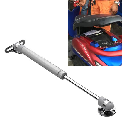 Motorcycle hydraulic seat lifting rod with telescopic bar and mounting bracket, installed on seat