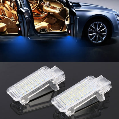Set of two LED car door lights with blue light, clear plastic housings