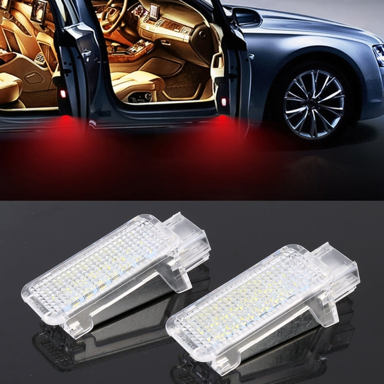 Pair of clear LED car door light modules with multiple SMD LEDs, DC 12V