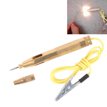 Copper circuit tester pen with yellow lead wire and crocodile clip, tip and barrel visible