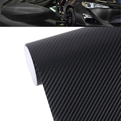 4D carbon fiber vinyl wrap roll, dark glossy finish with diagonal weave texture