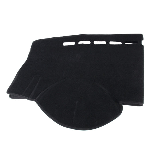 Black anti-reflective dashboard cover mat with central semicircle shape