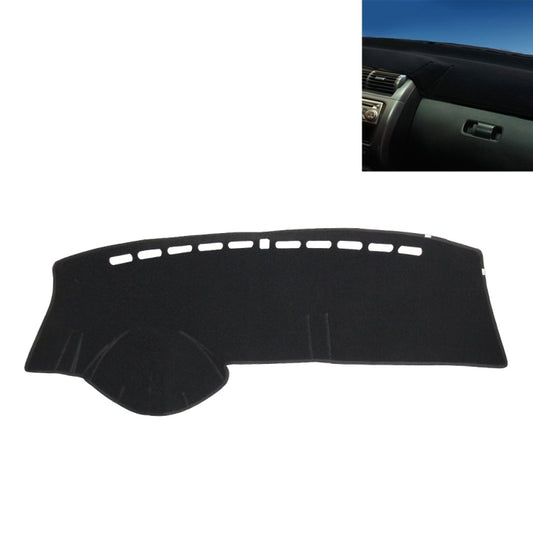 Black dashboard pad shade hood cover mat with vent cutout and stitched edge