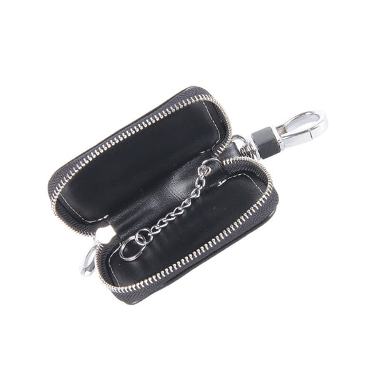 Universal Leather Flash Powder Texture Waist Hanging Zipper Wallets Key Holder Bag (No Include Key), Flash Powder Texture Black