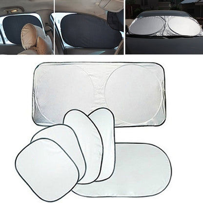 Car sunshade panels, dark/black fabric set for windows and windshield