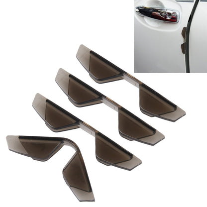 Set of 4 coffee-brown car door edge protection guards with clear adhesive backing