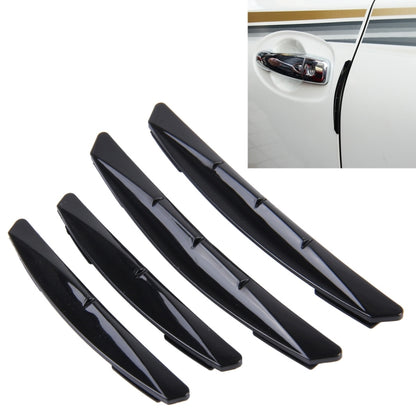 Black rubber car door edge guards, 4-piece set with adhesive trim covers