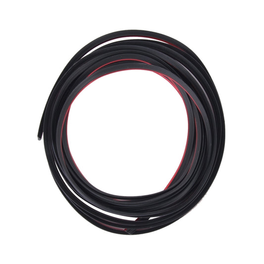 Black flexible trim strip roll with thin red accent line