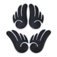 4-piece car door guard sticker set with black angel wing hands and white backing