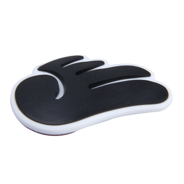 Single car door guard sticker, black angel wing hand shape with white border