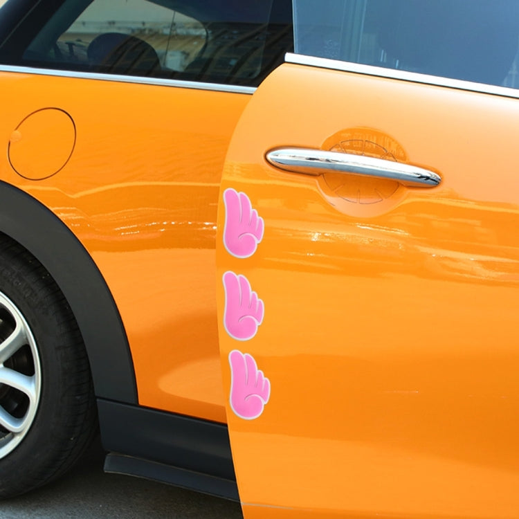 Car door guard sticker set, pink angel wing hand shapes for anti-scratch protection