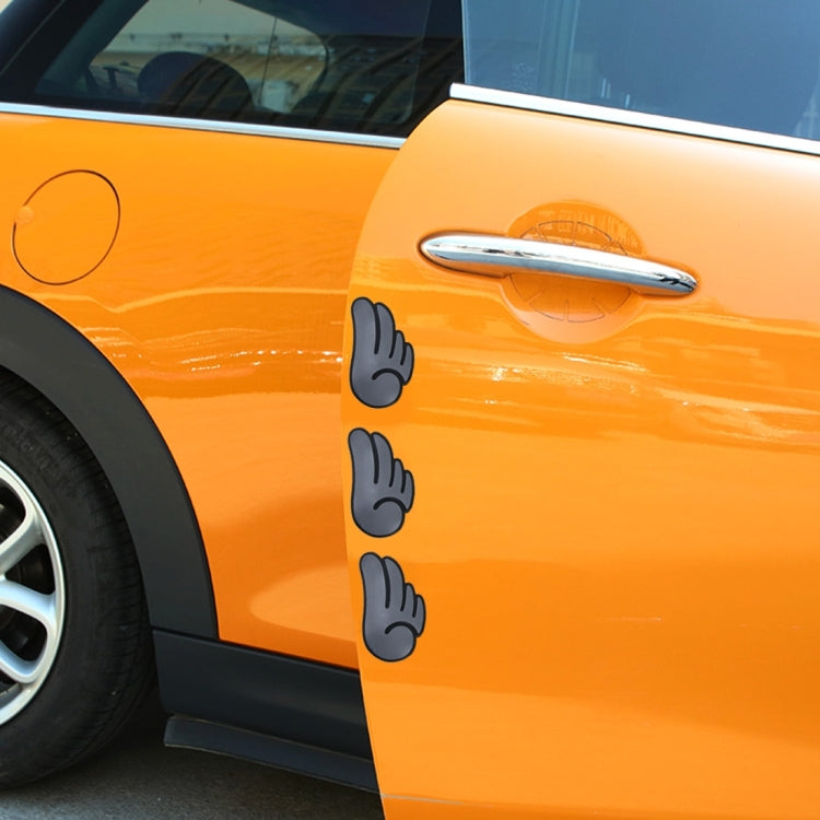 Car door guard stickers featuring dark angel wing hand icons near the door handle