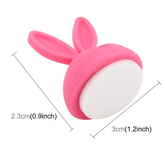 Pink rabbit-shaped single-hole cable clip with round base and rabbit-ear top.