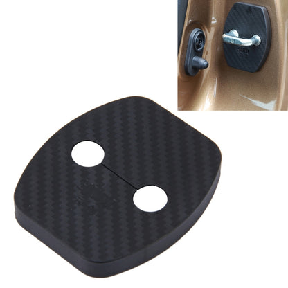 Dark carbon-fiber style door lock buckle cover with two round key openings
