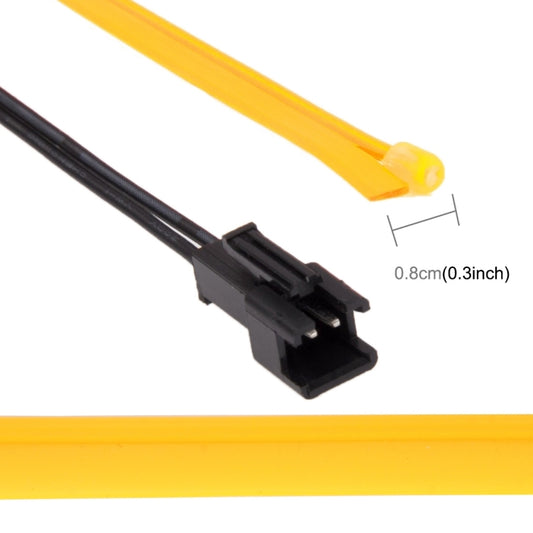 Flexible LED strip light connector plug with yellow strip and size marking