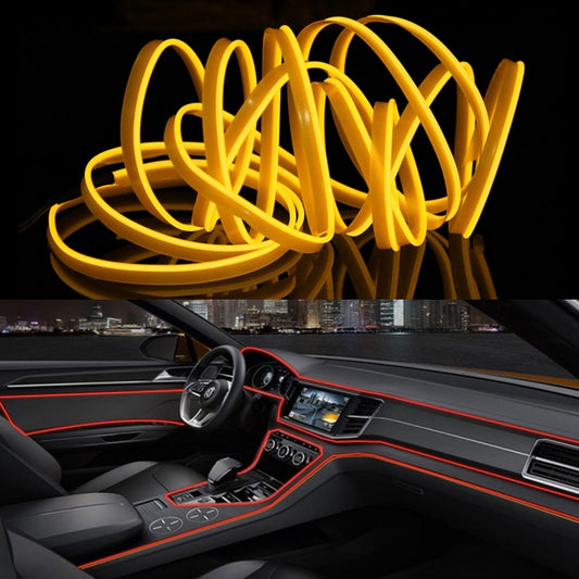 Flexible yellow LED strip light, coiled 3 m length for car decoration