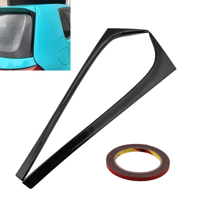 Gloss black side spoiler lip trim piece with mounting tape roll, ABS car accessory
