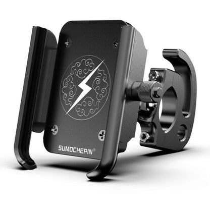 Motorcycle Aluminum Alloy Mobile Phone Bracket with Hook, Suitable for 4-6.5 inch Phones