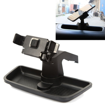 Black car GPS dash mount holder with adjustable phone clamp and cradle