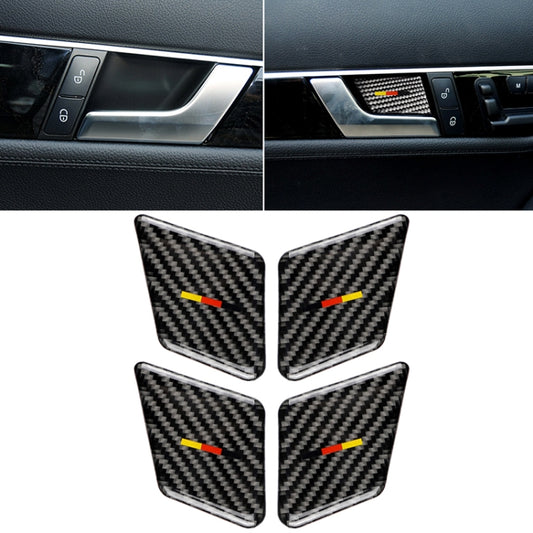 Carbon fiber door inner handle wrist panel stickers, German flag stripe (installed)
