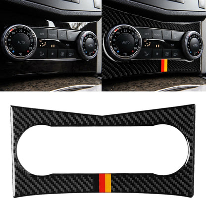 Carbon fiber look air conditioning panel sticker with German flag stripe, oval cutout