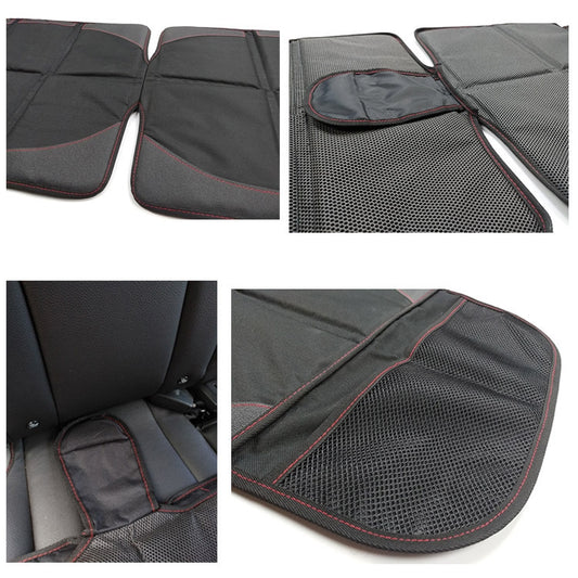 Anti-skid anti-wear car seat cushion set, mesh texture with red piping on edges