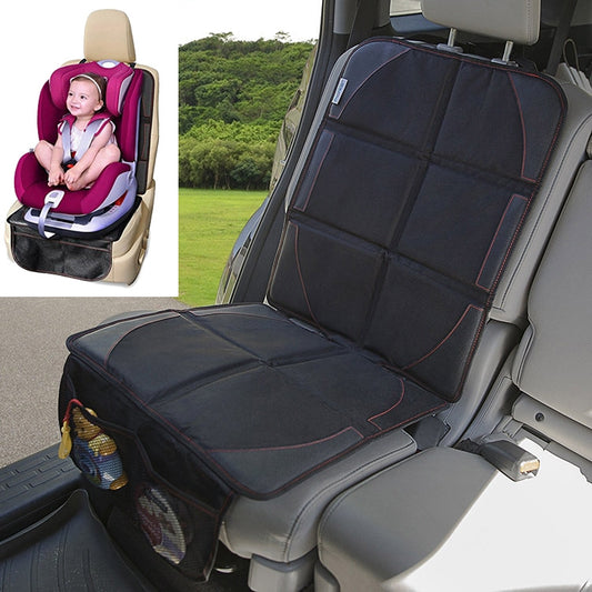 Anti-skid anti-wear car seat cushion set, black with red trim, for child seat