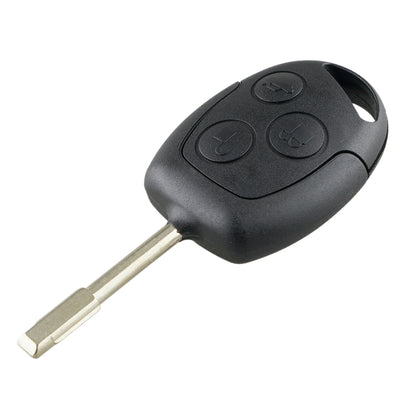 Black remote key fob with metal key blade and three button icons