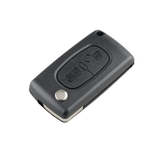 For PEUGEOT 2 Buttons Intelligent Remote Control Car Key with PCF7961 Integrated Chip & Battery & Holder & Slotted Key Blade & ASK Signal, Frequency: 433MHz, 2 Buttons with Slotted Key Blade