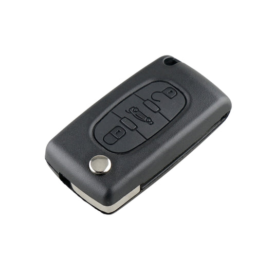 For PEUGEOT 3 Buttons Intelligent Remote Control Car Key with Integrated Chip & Battery & Holder & Slotted Key Blade, Frequency: 433MHz, 3 Buttons
